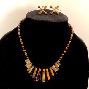 Tiger’s Eye Flat Beaded Necklace